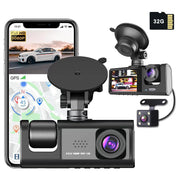 WIFI 3 Channels Dash Cam 1080P Full HD Car Dashcam Comes with Free 32GB Card V462-TA-94-01