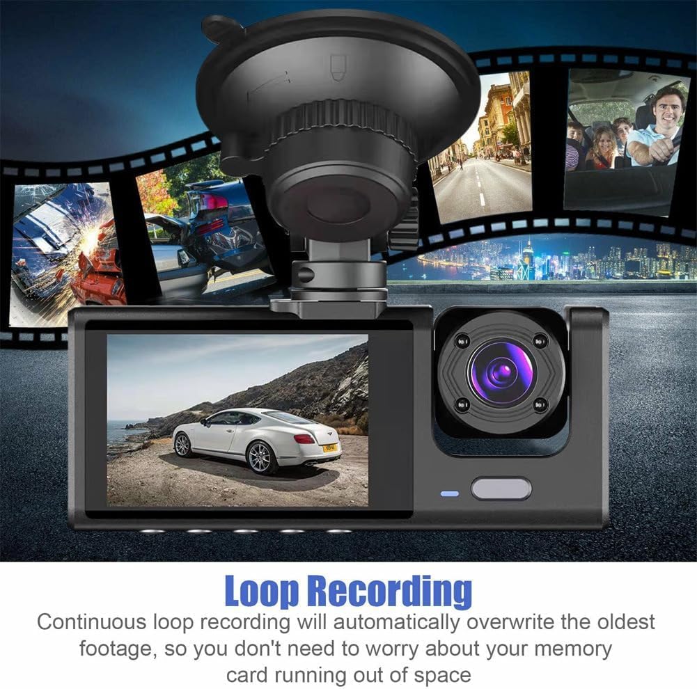 WIFI 3 Channels Dash Cam 1080P Full HD Car Dashcam Comes with Free 32GB Card V462-TA-94-01