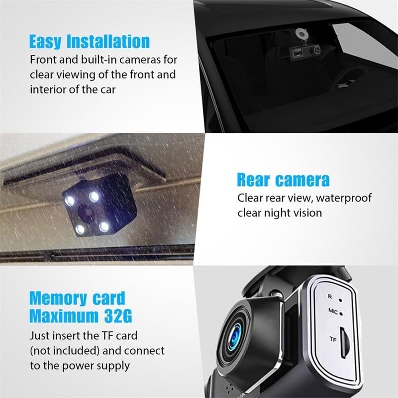 WIFI 3 Channels Dash Cam 1080P Full HD Car Dashcam Comes with Free 32GB Card V462-TA-94-01