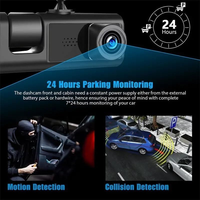 WIFI 3 Channels Dash Cam 1080P Full HD Car Dashcam Comes with Free 32GB Card V462-TA-94-01