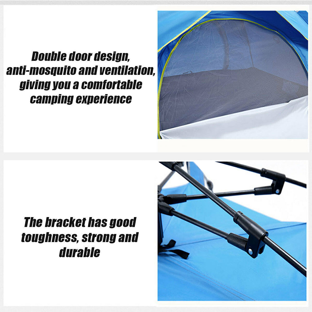 Waterproof Automatic Camping Tent 3-4 Person Come with Moisture Proof Pad(Blue) V462-TO-27-01