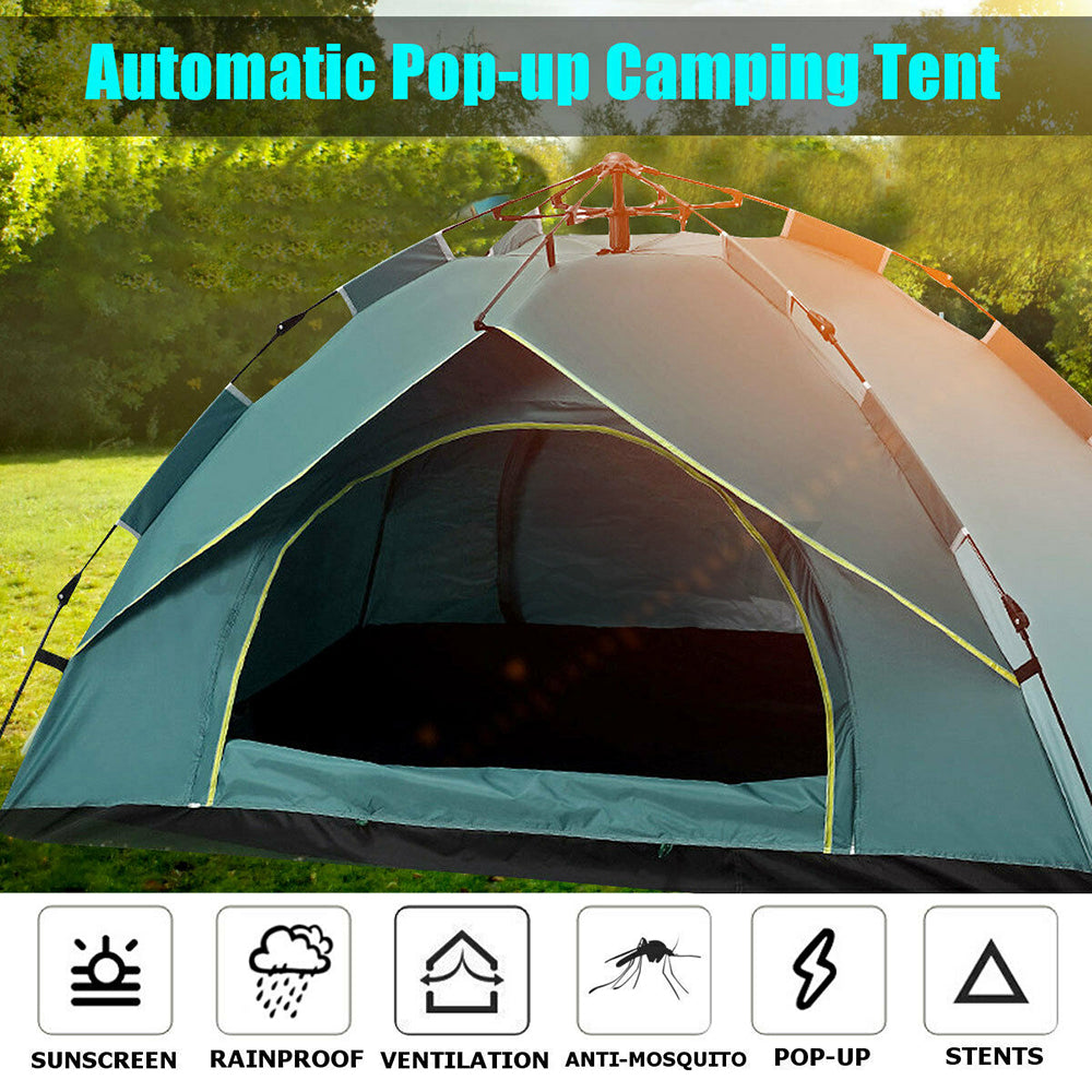 Waterproof Automatic Camping Tent 3-5 Person Come with Moisture Proof Pad(Green) V462-TO-27-02