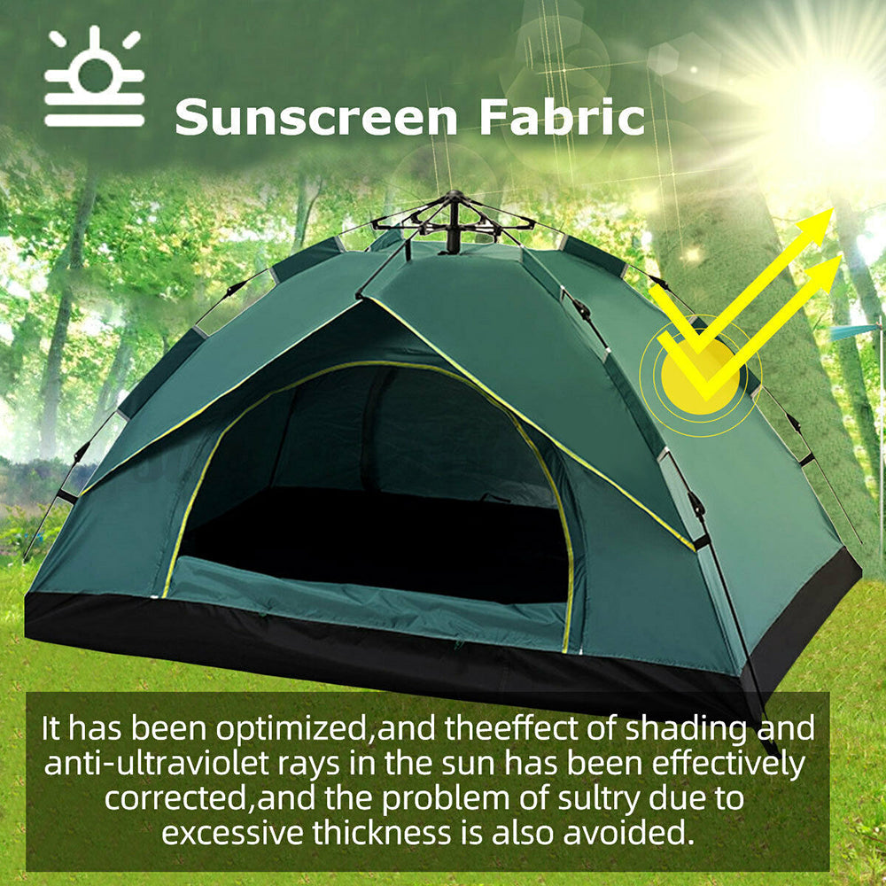 Waterproof Automatic Camping Tent 3-5 Person Come with Moisture Proof Pad(Green) V462-TO-27-02