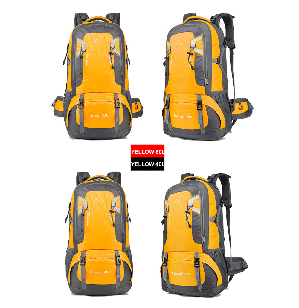 60L Waterproof Outdoor Hiking Backpack Camping Outdoor Trekking Bag(Yellow) V462-TO-29-08