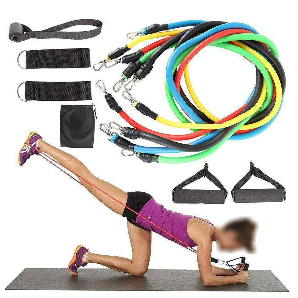 11Pcs/Set Pull Rope Belt Elastic Home Gym Fitness Exercise Resistance Band V462-TO-35-01