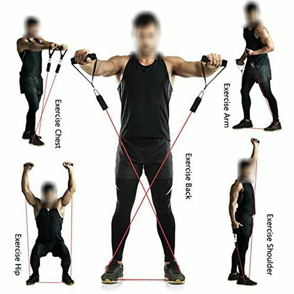 11Pcs/Set Pull Rope Belt Elastic Home Gym Fitness Exercise Resistance Band V462-TO-35-01