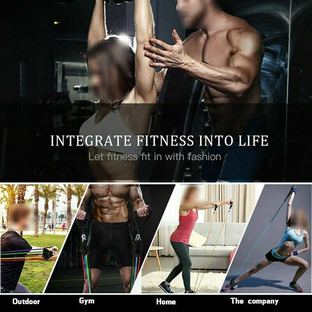 11Pcs/Set Pull Rope Belt Elastic Home Gym Fitness Exercise Resistance Band V462-TO-35-01