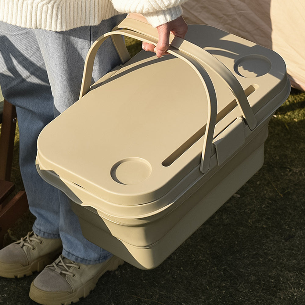 3 In 1 Folding Camping Storage Box Outdoor Food Fruit Container Picnic Table Basket V462-TO-38-01
