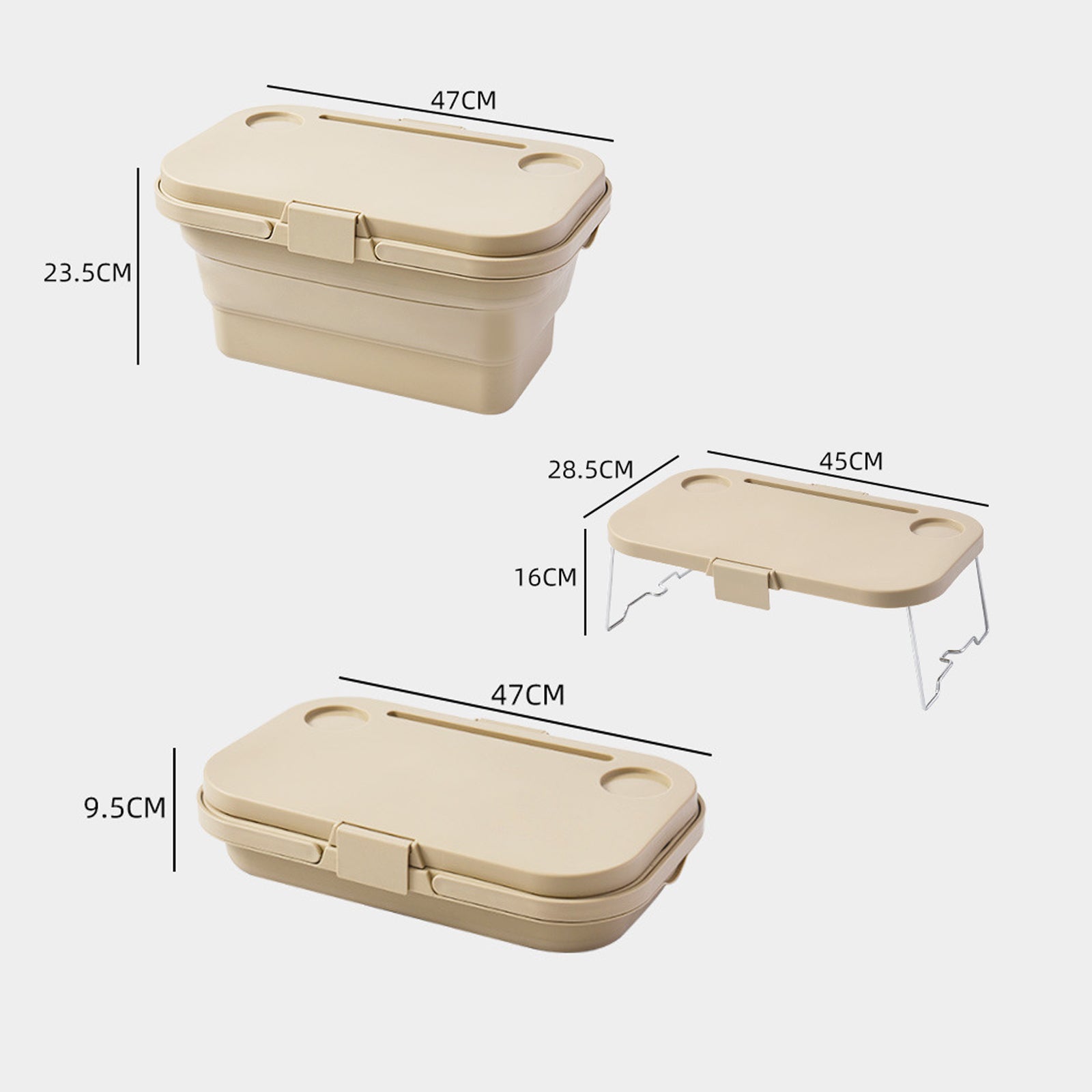 3 In 1 Folding Camping Storage Box Outdoor Food Fruit Container Picnic Table Basket V462-TO-38-01