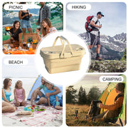 3 In 1 Folding Camping Storage Box Outdoor Food Fruit Container Picnic Table Basket V462-TO-38-01