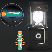 LED Camping Lamp Solar Powered Rechargeable USB Torch Waterproof Emergency Light Lantern V462-TO-40-01