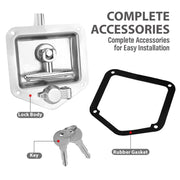 4-Piece T Handle Locks Tool Box With Keys Stainless Steel Trailer Camper Truck V465-04138 X4