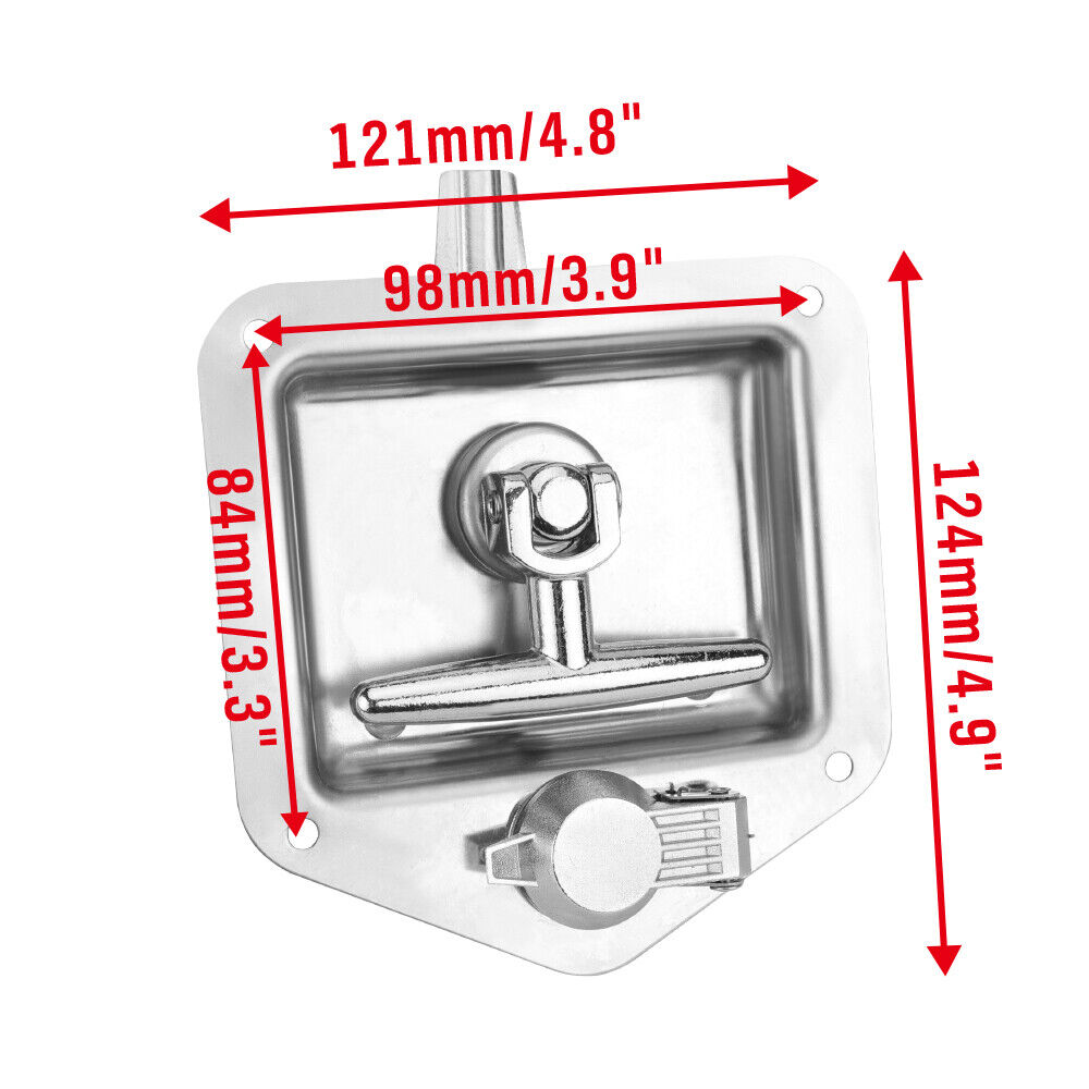 4-Piece T Handle Locks Tool Box With Keys Stainless Steel Trailer Camper Truck V465-04138 X4