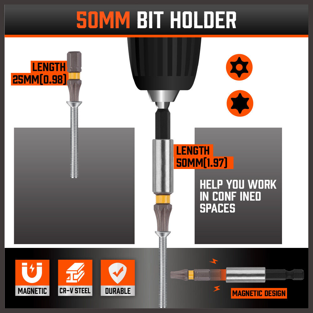 32Piece 1/4" Mini Double Head Screwdriver Bit and Ratchet Set CRV Steel Durable V465-145878