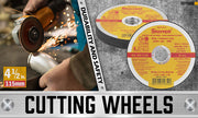 12x 4.5inch 115mm Angle Grinder Cutting Discs Thin Cut Off Wheel Steel Stainless V465-14852