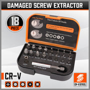 18x Magnetic Damaged Screw Extractor Set Broken Drill Bit Remover Kit Hex Crv V465-175295