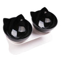 Black Double Cat Bowl Pet Bowl Stand Dog Elevated Feeder Food Water Raised Lifted V465-239159-BLACK