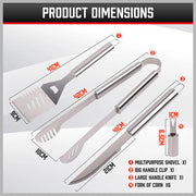 18Pcs BBQ Tool Set Stainless Steel Barbecue Utensil Cooking Grill Outdoor Cook V465-24903