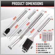 18Pcs BBQ Tool Set Stainless Steel Barbecue Utensil Cooking Grill Outdoor Cook V465-24903