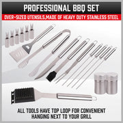 18Pcs BBQ Tool Set Stainless Steel Barbecue Utensil Cooking Grill Outdoor Cook V465-24903