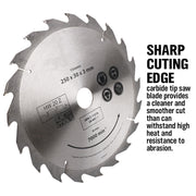10X250MM Circular Saw Blade 20T Disc Saw Blade Wood Timber Cutting 30/20/16mm Bore V465-250303X10