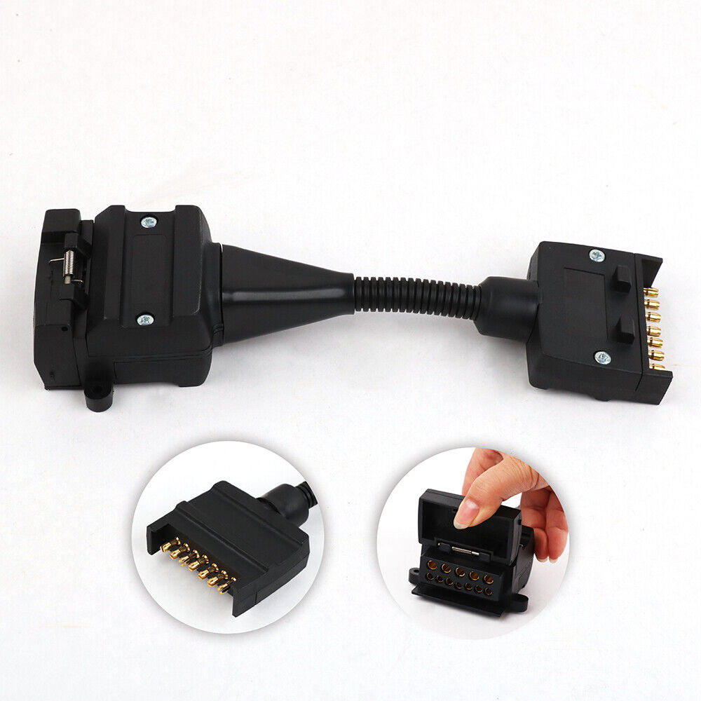 7 Pin Flat Plug to 12 Pin Flat Female Socket Adaptor Trailer Caravan Connector V465-25205