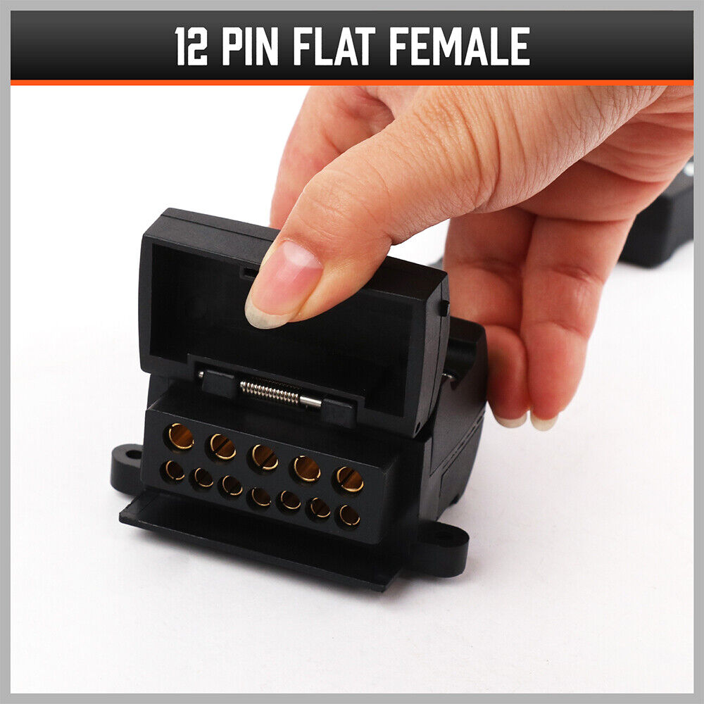 7 Pin Flat Plug to 12 Pin Flat Female Socket Adaptor Trailer Caravan Connector V465-25205