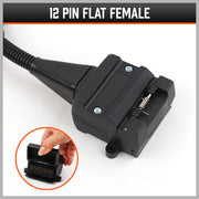 7 Pin Flat Plug to 12 Pin Flat Female Socket Adaptor Trailer Caravan Connector V465-25205