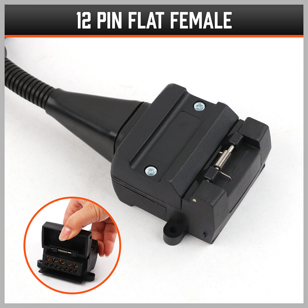 7 Pin Flat Plug to 12 Pin Flat Female Socket Adaptor Trailer Caravan Connector V465-25205