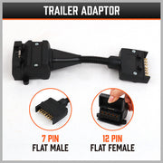 7 Pin Flat Plug to 12 Pin Flat Female Socket Adaptor Trailer Caravan Connector V465-25205