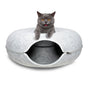 Medium Cat Tunnel Bed Light Grey Felt Pet Puppy Nest Cave House Interactive Toy V465-26820
