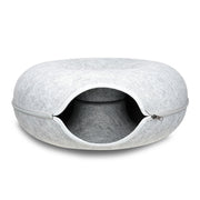 Medium Cat Tunnel Bed Light Grey Felt Pet Puppy Nest Cave House Interactive Toy V465-26820