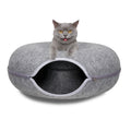 Dark Grey Cat Tunnel Bed Felt Pet Puppy Nest Cave House Toy Washable Detachable V465-26821