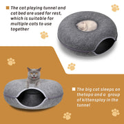 Cat Tunnel Bed Felt Pet Puppy Nest Cave House Round Donut Interactive Play Toy 26823 V465-26823