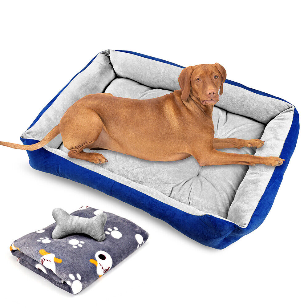 Vaka Navy Dog Bed Pet Cat Calming Floor Mat Sleeping Cave Washable Extra Large 29701 V465-29701