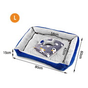 Vaka Navy Dog Bed Pet Cat Calming Floor Mat Sleeping Cave Washable Extra Large 29701 V465-29701
