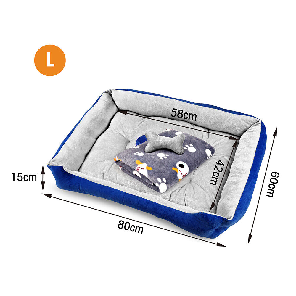 Vaka Navy Dog Bed Pet Cat Calming Floor Mat Sleeping Cave Washable Extra Large 29701 V465-29701