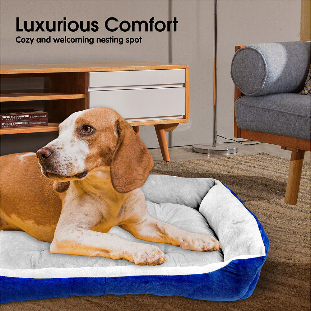 Vaka Navy Dog Bed Pet Cat Calming Floor Mat Sleeping Cave Washable Extra Large 29701 V465-29701