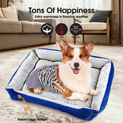 Vaka Navy Dog Bed Pet Cat Calming Floor Mat Sleeping Cave Washable Extra Large 29701 V465-29701