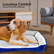 Vaka Navy Dog Bed Pet Cat Calming Floor Mat Sleeping Cave Washable Extra Large 29703 V465-29703