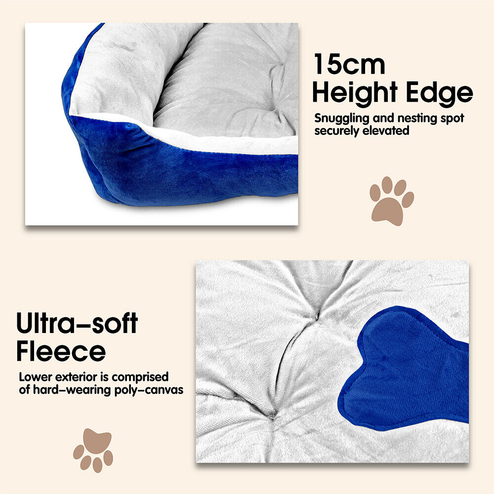 Vaka Navy Dog Bed Pet Cat Calming Floor Mat Sleeping Cave Washable Extra Large 29703 V465-29703