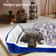 Vaka Navy Dog Bed Pet Cat Calming Floor Mat Sleeping Cave Washable Extra Large 29703 V465-29703