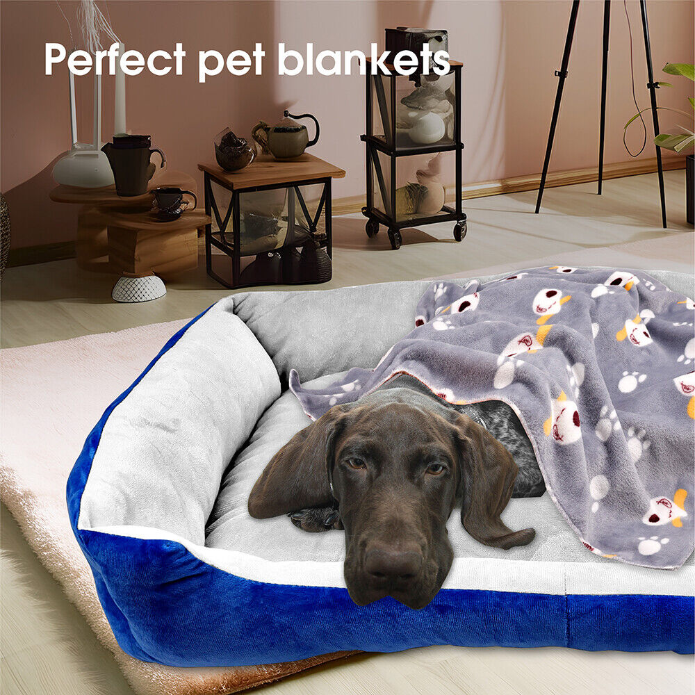 Vaka Navy Dog Bed Pet Cat Calming Floor Mat Sleeping Cave Washable Extra Large 29703 V465-29703