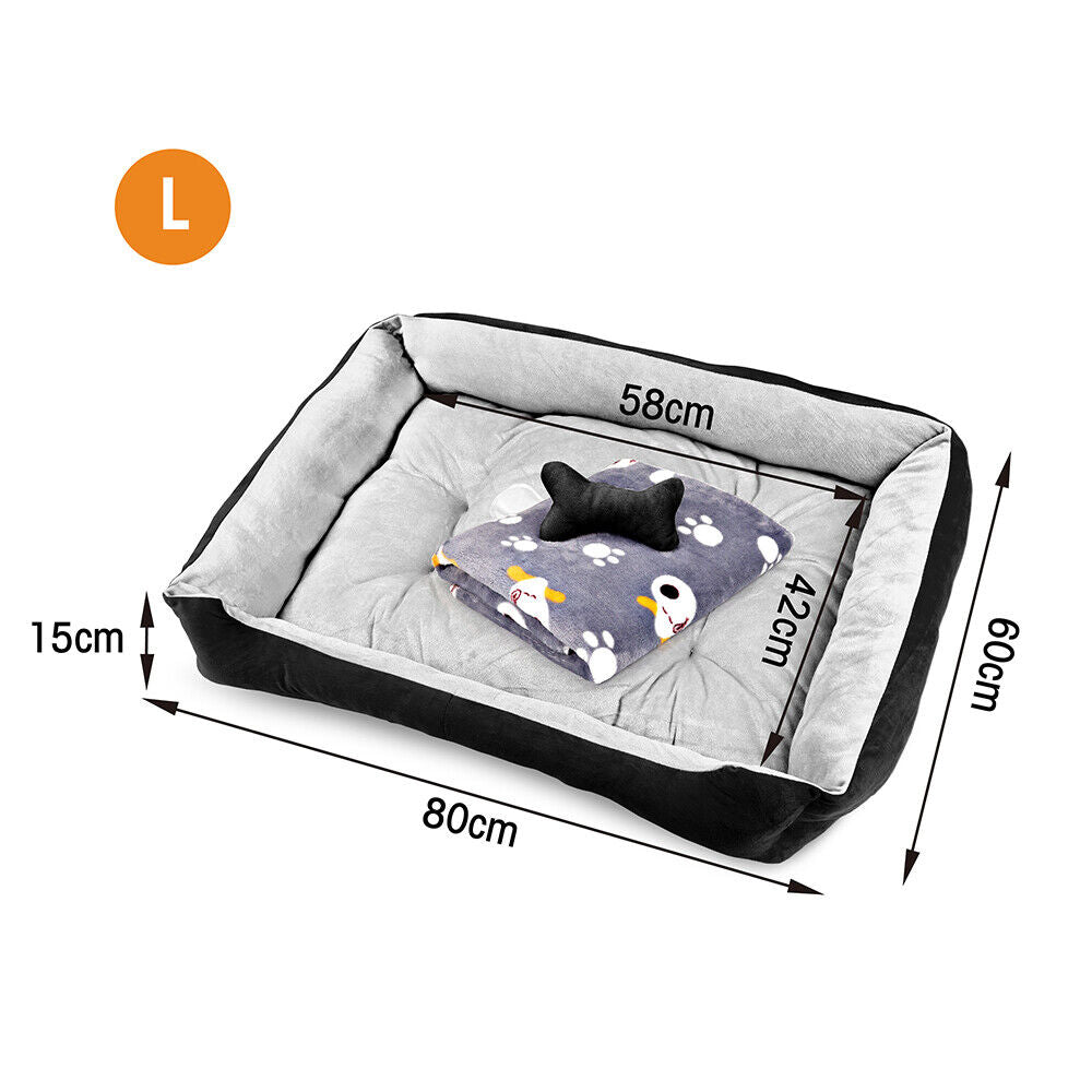 Vaka Navy Dog Bed Pet Cat Calming Floor Mat Sleeping Cave Washable Extra Large 29704 V465-29704