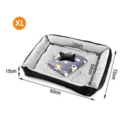Vaka Navy Dog Bed Pet Cat Calming Floor Mat Sleeping Cave Washable Extra Large 29705 V465-29705