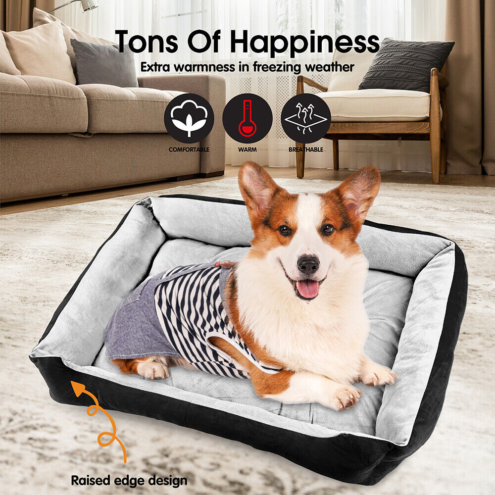 Vaka Navy Dog Bed Pet Cat Calming Floor Mat Sleeping Cave Washable Extra Large 29706 V465-29706