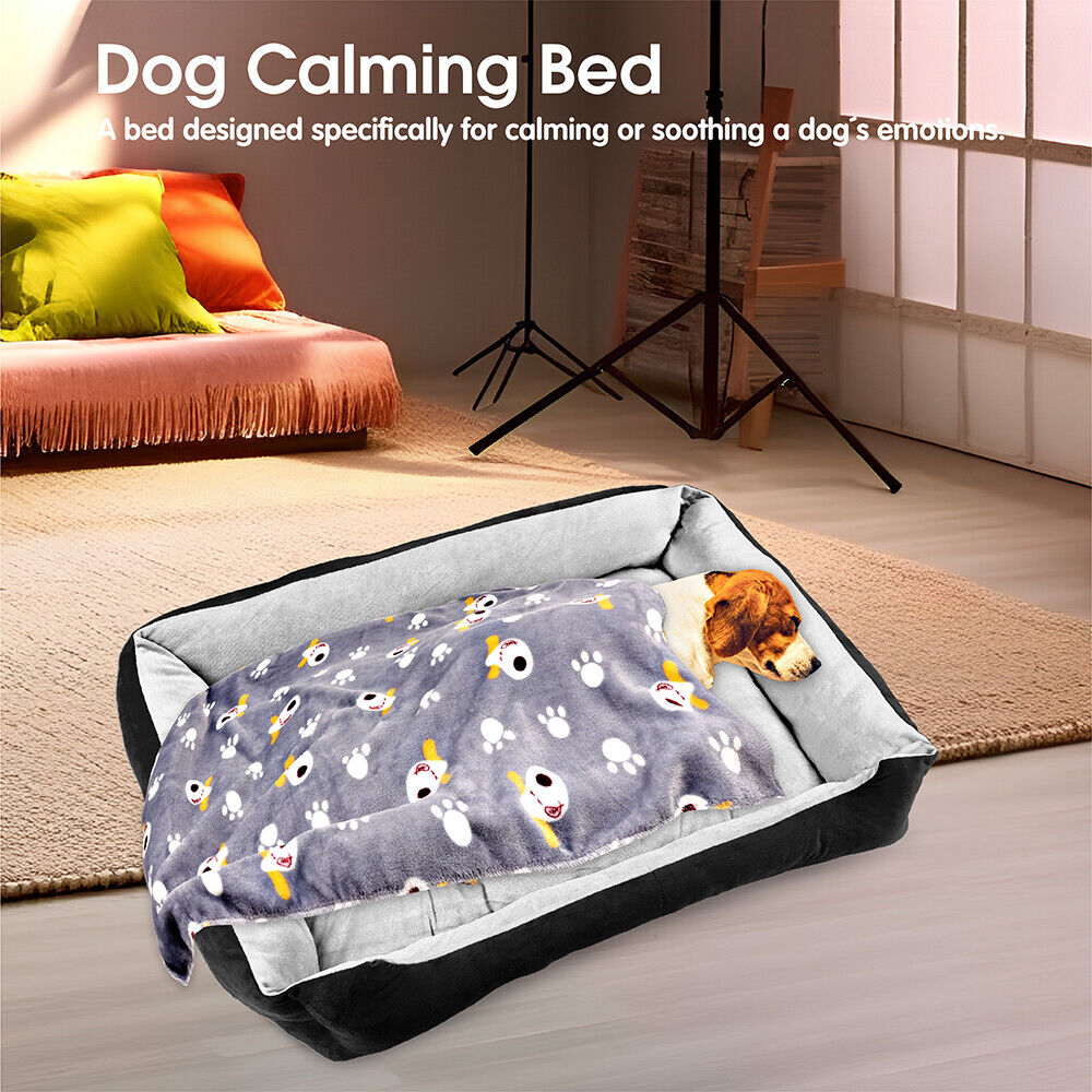 Vaka Navy Dog Bed Pet Cat Calming Floor Mat Sleeping Cave Washable Extra Large 29706 V465-29706