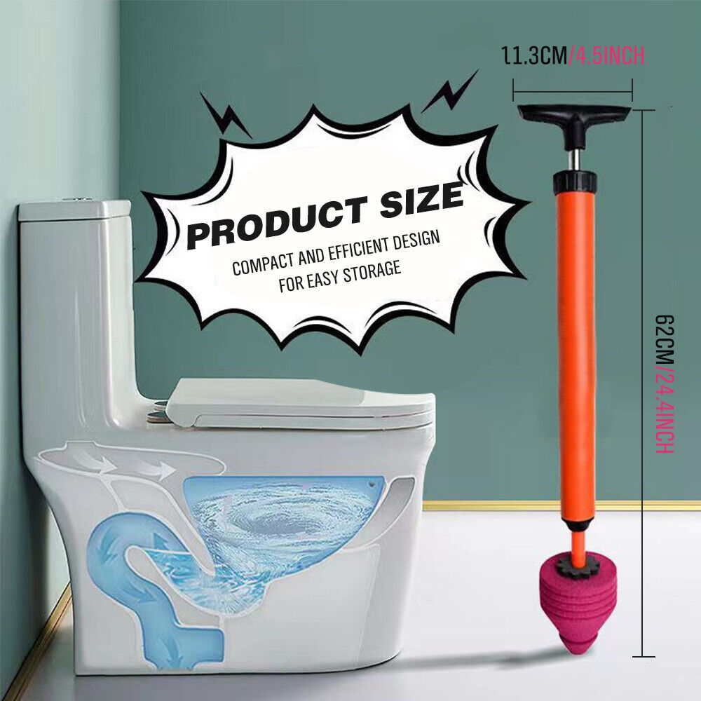62cm High Pressure Toilet Unblock Toilet Pipe Plunger Bathrooms floor Drains V465-33057