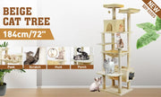 VaKa 184cm Road Cat Tree Tower Scratching Post Scratcher Condo with Big Hammock V465-51025