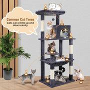 VaKa 143cm Cat Tree Scratching Post Scratcher Tower Condo House Furniture Wood V465-51026